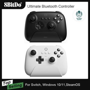 8bitdo controlador bluetooth final com doca de carregamento gamepad sem fio com joystick de detecção de efeito hall para switch windows pc