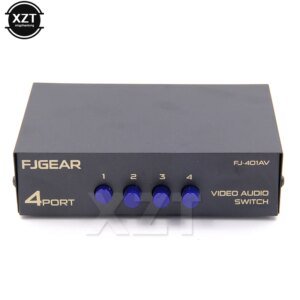 Alta qualidade novo 2 ou 4 ou 8 portas av áudio vídeo rca 4 entrada 1 saída switcher seletor caixa divisor para stb dvd hdtv