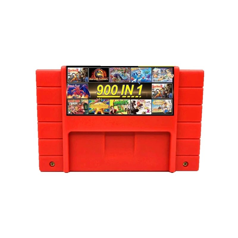 Cartão de Jogo Retro 16 Bit para Console de Videogame SNES, 900 em 1, Super Multi Games, Cartucho SNES, Versão EUA Shell