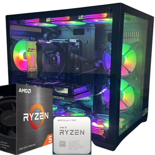 Pc Gamer Aquario AMD Ryzen 5 5600, Placa mãe B450, 32Gb DDR4, SSD Nvme 1Tb, Fonte 80Plus, Gabinete Aquario com 9 Fans ARGB com controladora - ESCOLHA A PLACA DE VIDEO (RTX 3060 8GB)