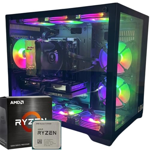 Pc Gamer Aquario AMD Ryzen 7 5700X, Placa mãe B450, 32Gb DDR4, SSD Nvme 1Tb, Fonte 650w 80Plus, Gabinete Aquario com 9 Fans ARGB com controladora - ESCOLHA A PLACA DE VIDEO (RTX 4060 TI 8GB)