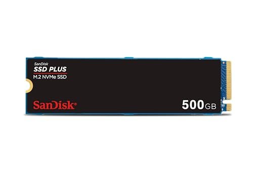 SSD Sandisk Plus - 500GB, NVMe, M.2 2280, Leitura até 2400MB/s, Gravação até 1500MB/s