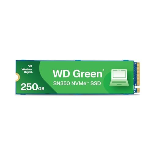SSD WD Green SN350 250GB NVMe M.2 2280 (Leitura até 2400MB/s e Gravação até 1500MB/s)