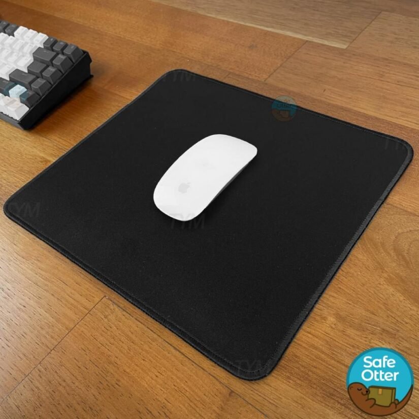 Mousepad Preto Liso Grande Profissional de Precisão 27 x 30 cm com base Emborrachada