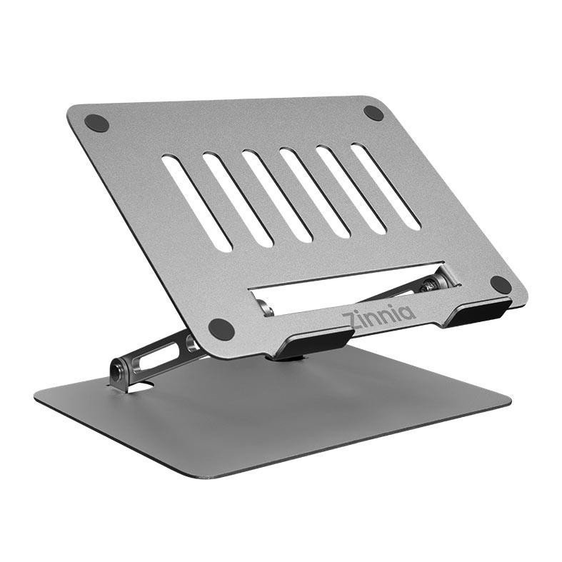 Suporte Para Notebook e Tablet Zinnia Krabi, Ate 15.6 Pol, Aluminio, Prata, ZNO-KRBI-AL01